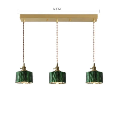 DecorBites™ Green Glass LED Pendant Lights for Indoor Lighting in Home, Living Room, Bar & Coffee