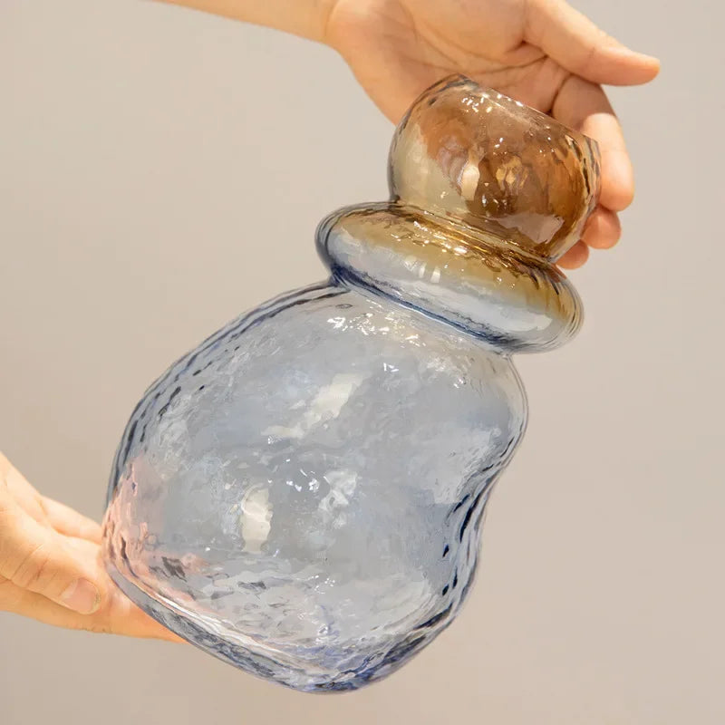 DecorBites™ Gourd Shape Gradient Glass Vase Irregular Rockery Terrarium Home Decoration