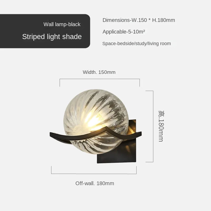 Lámpara de pared de bola de vidrio oro Decorbites™ para decoración de iluminación interior moderna