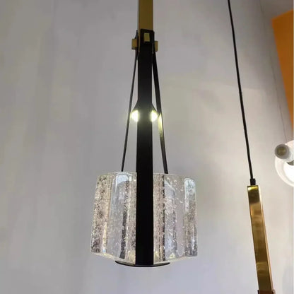 DecorBites™ Clear White Resin Pendant Light: Height Adjustable for Bedroom, Dining Room, Kitchen.