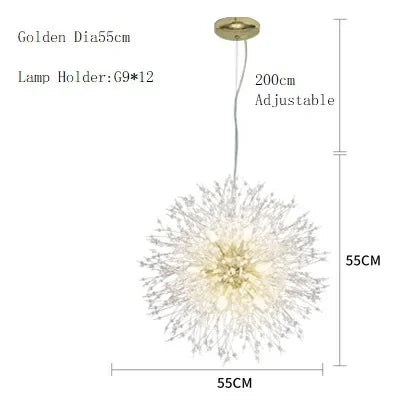 DecorBites™ Dandelion Chandelier LED Pendant Lamp for Dining Room, Bedroom, Shops