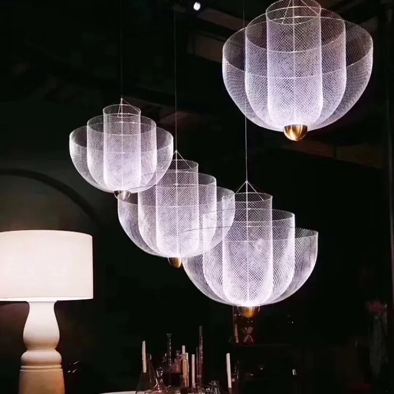 ثريا ديكوربايتس™ الهندسية المصنوعة من الحديد | مصباح معلق بتصميم نورديك علوي