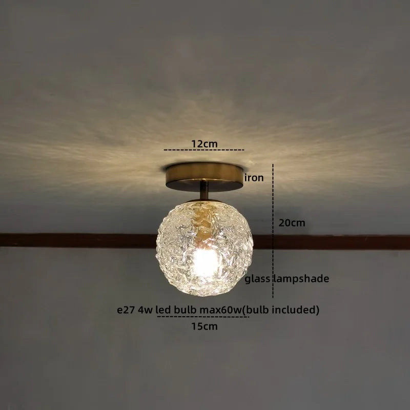 DecorBites™ Green Glass LED Ceiling Lamp for Home Living Room and Hallway Lighting