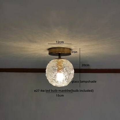 DecorBites™ Green Glass LED Ceiling Lamp for Home Living Room and Hallway Lighting