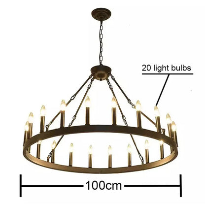 DecorBites™ Iron Round LED Pendant Chandelier for Living, Cafe, Restaurant décor