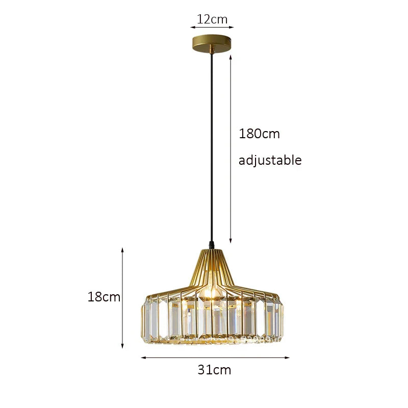 DecorBites™ Crystal Kitchen Pendant Lamp for Dining Room, Coffee Shop, and Bar