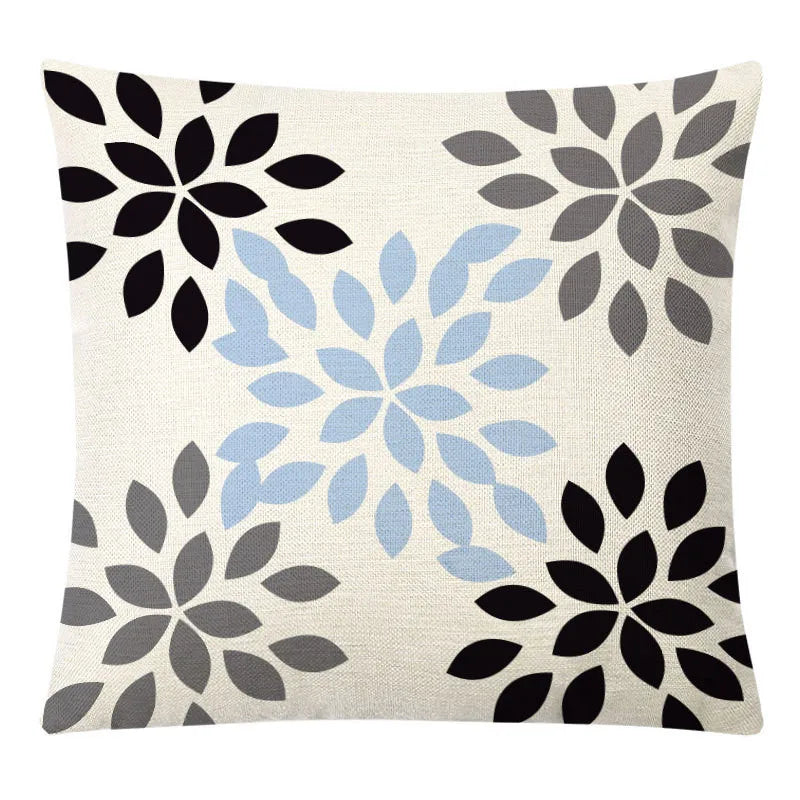 غطاء وسادة من الكتان الأصفر الهندسي من DecorBites™ للديكور العصري 45×45 سم