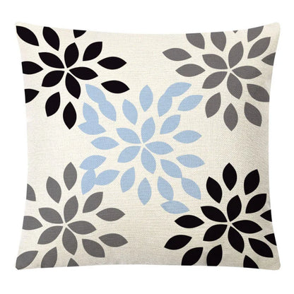 غطاء وسادة من الكتان الأصفر الهندسي من DecorBites™ للديكور العصري 45×45 سم