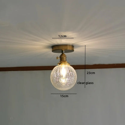 DecorBites™ Green Glass LED Ceiling Lamp for Home Living Room and Hallway Lighting