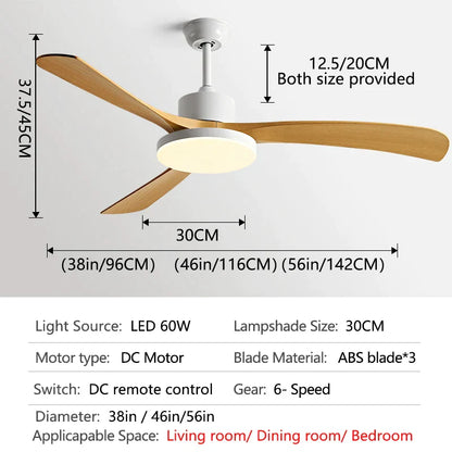 DecorBites™ 56 Inch 3-Leaf Fan Light with Remote Control for Modern Restaurant Settings