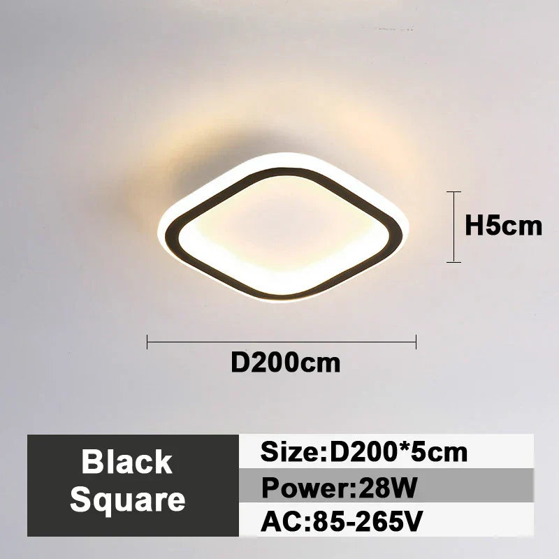 Lámpara de techo LED DecorBites™: Iluminación interior cuadrada y redonda, para dormitorio, recibidor, luz blanca neutra/fría/cálida