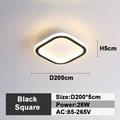 Lámpara de techo LED DecorBites™: Iluminación interior cuadrada y redonda, para dormitorio, recibidor, luz blanca neutra/fría/cálida