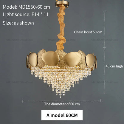 DecorBites™ Crystal Chandelier: Modern Round Headlight for Livingroom and Master Bedroom