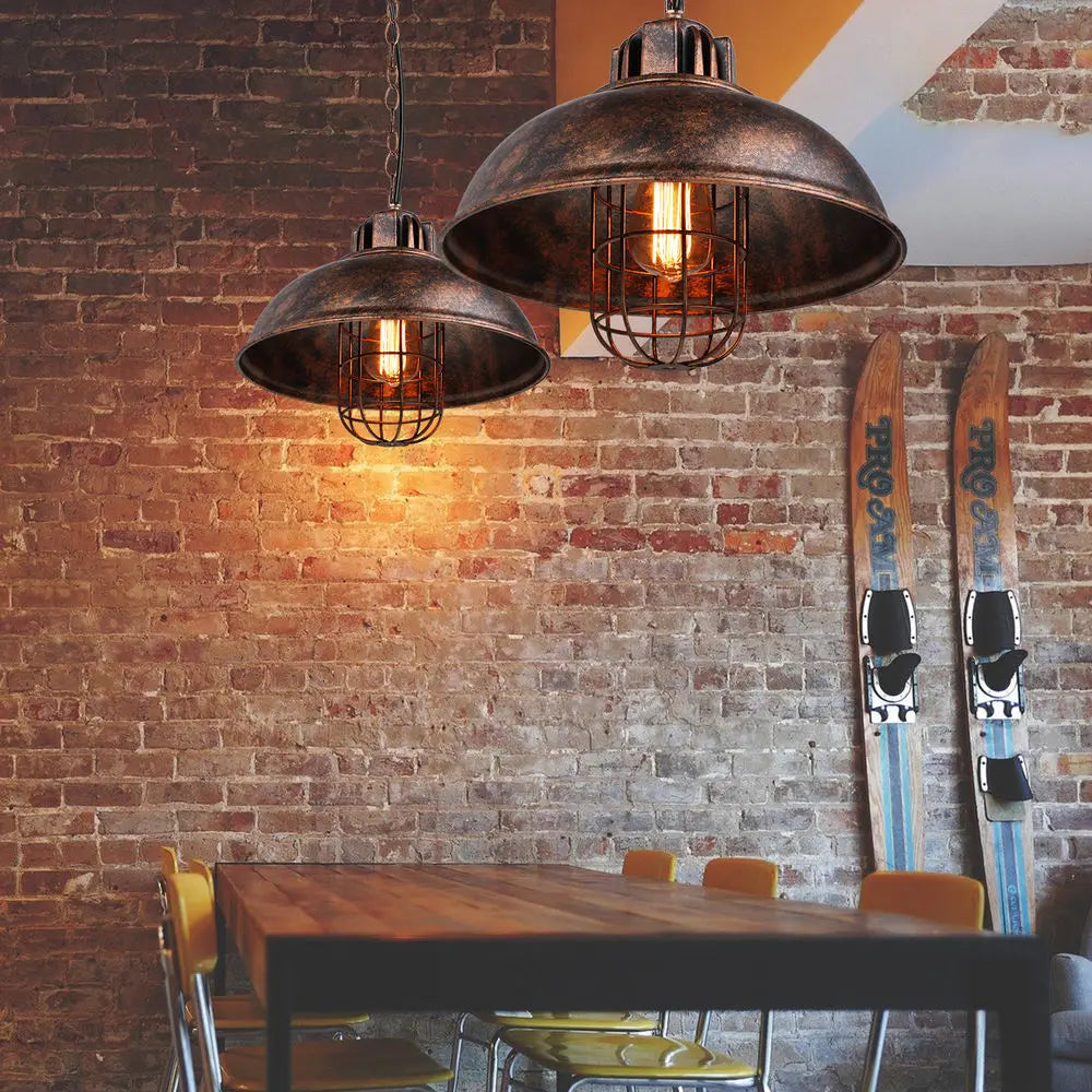 Industrial Vintage Black Iron Pendant Light