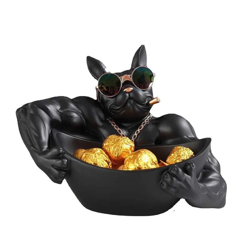 DecorBites™ Bulldog Storage Box: Creative Cool Dog Figurine Resin Craft Sculpture Home Decor Gift