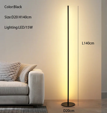 Lámpara de pie LED DecorBites™ de 15 W, de aluminio y hierro pintado en blanco y negro, ideal para sala de estar o dormitorio.