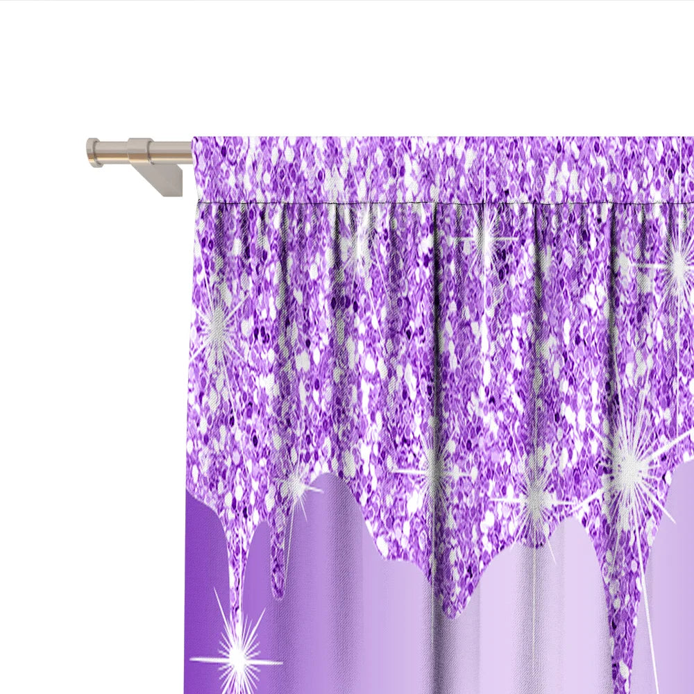 Decobites Solid Diamond Rod Pocket Curtains for Home Decoration