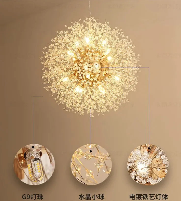 DecorBites™ Dandelion Chandelier: Nordic Living Room, Bedroom, Dining Room Decor & Shop Pendant