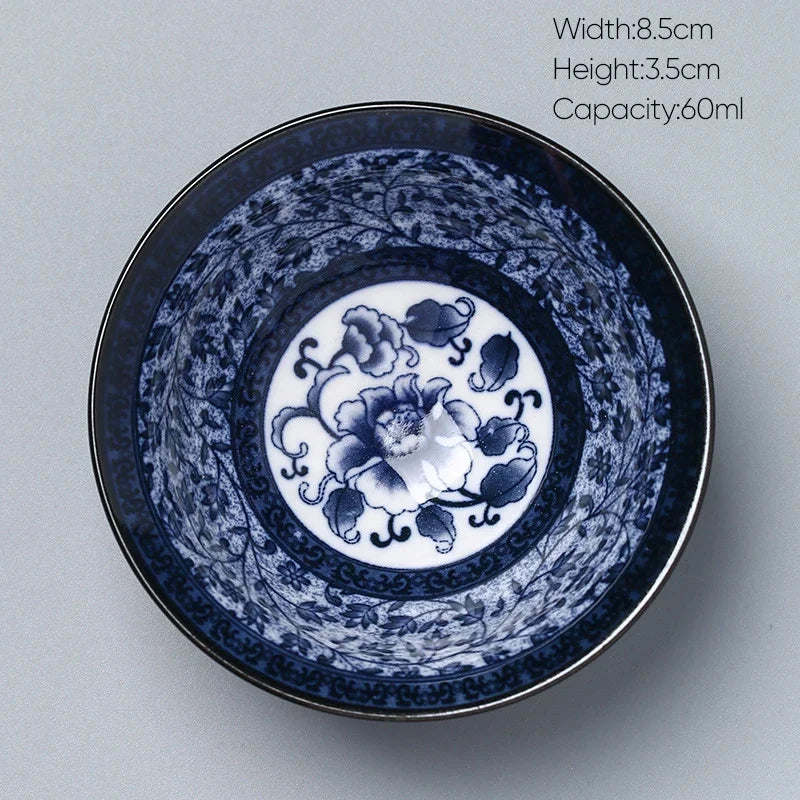 DecorBites™ Ceramic Kung Fu Tea Cup, Japanese Style Porcelain Espresso Coffee Cup