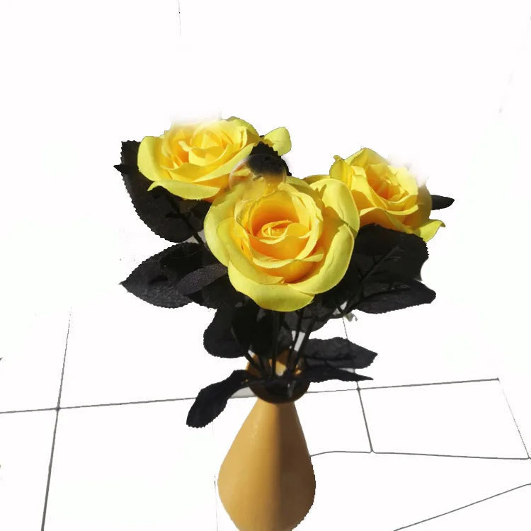 Silk Black Rose Flower Bouquet