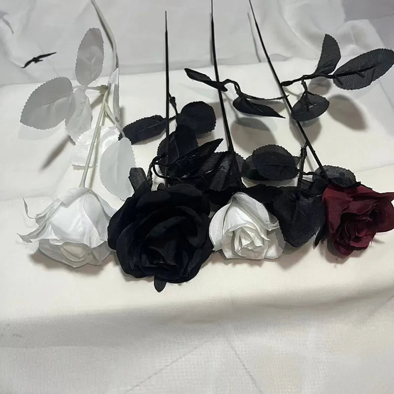 Silk Black Rose Flower Bouquet