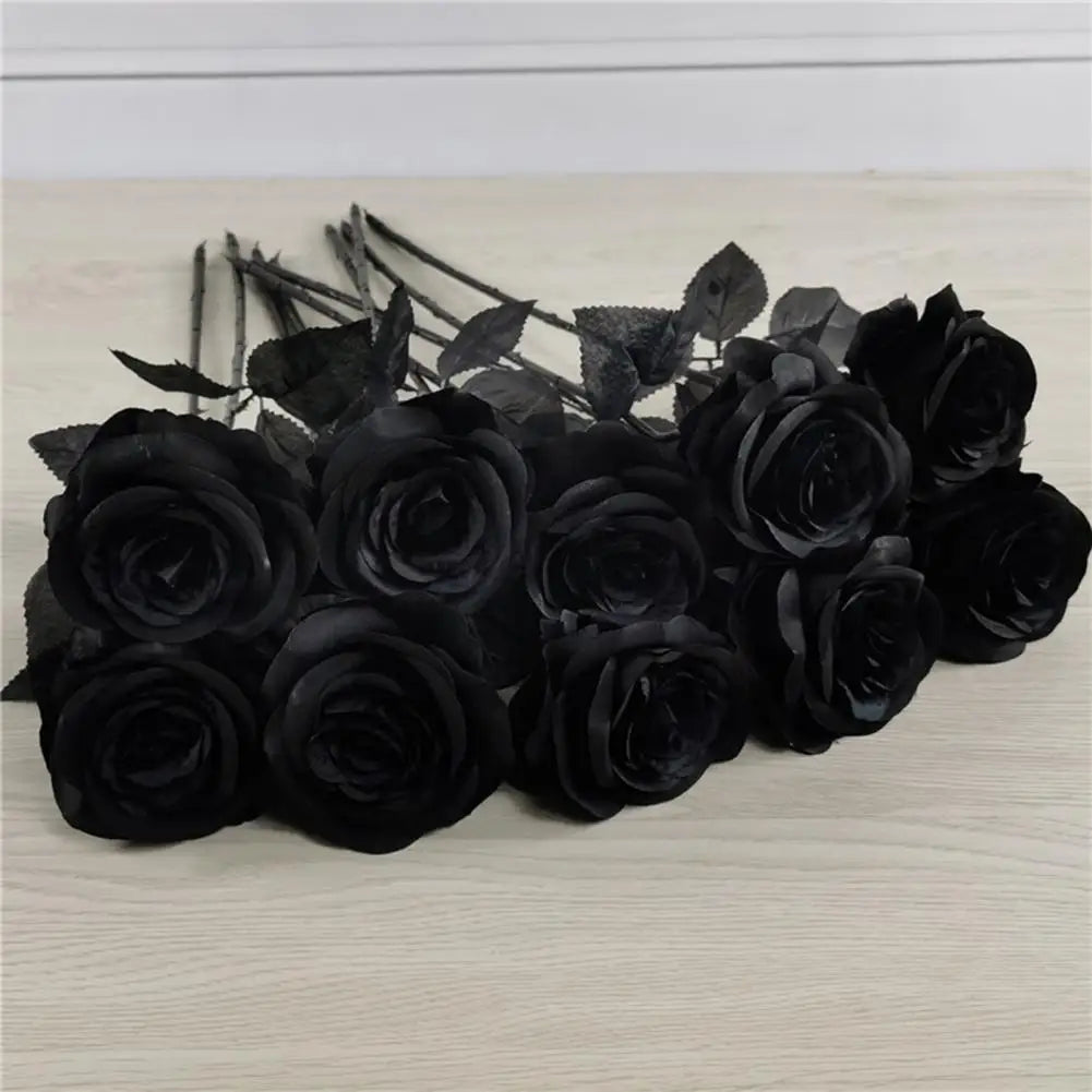 Silk Black Rose Flower Bouquet