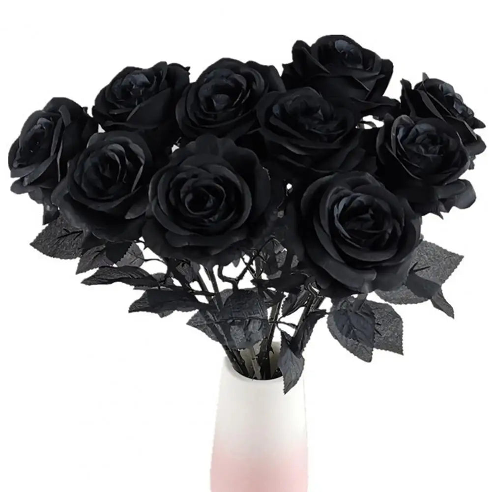 Silk Black Rose Flower Bouquet