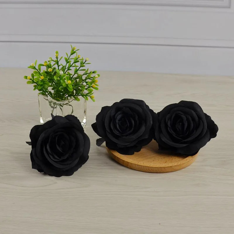 Silk Black Rose Flower Bouquet