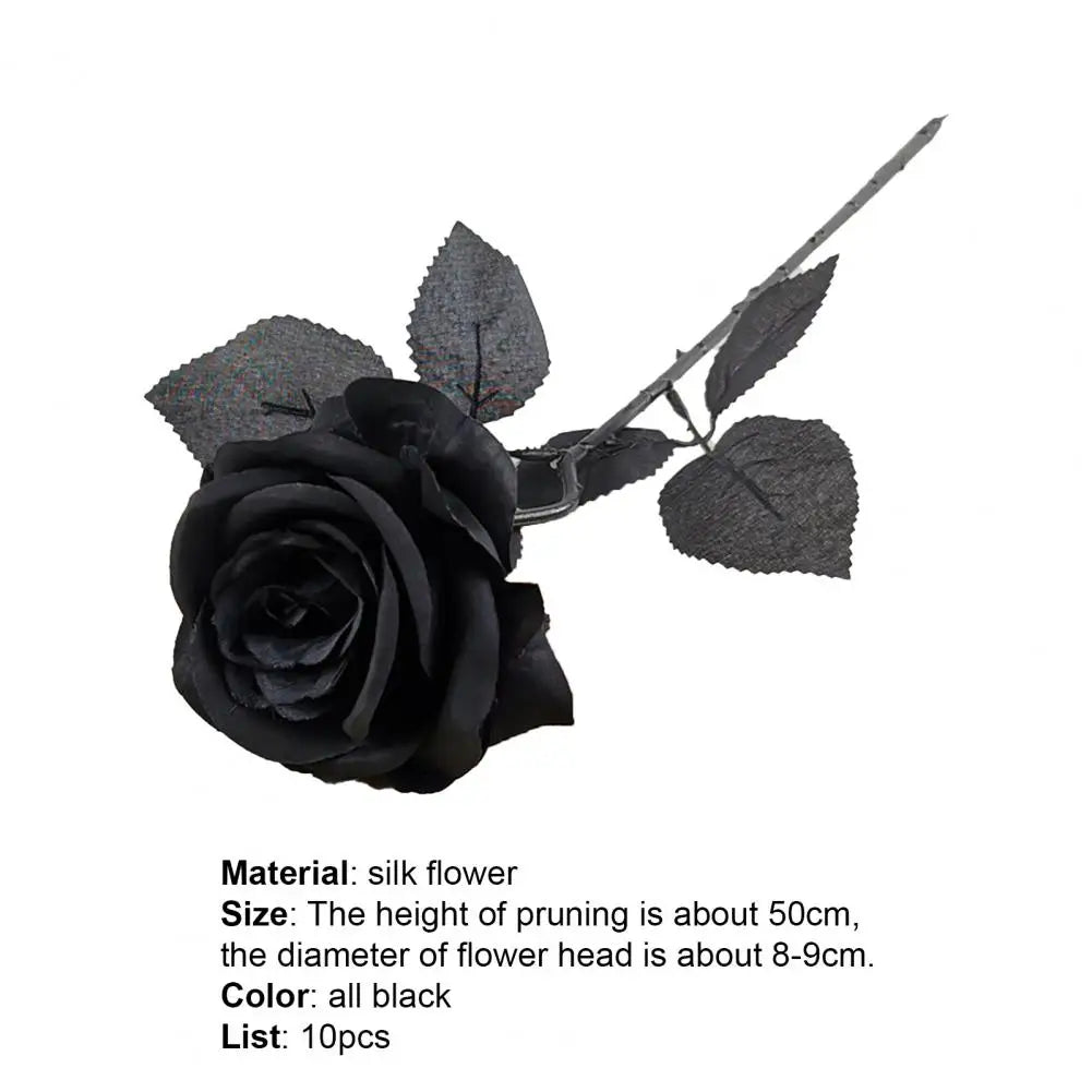 Silk Black Rose Flower Bouquet