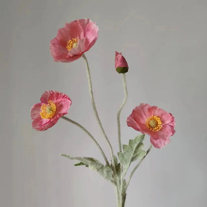 Silk Poppy Flowers for Decor