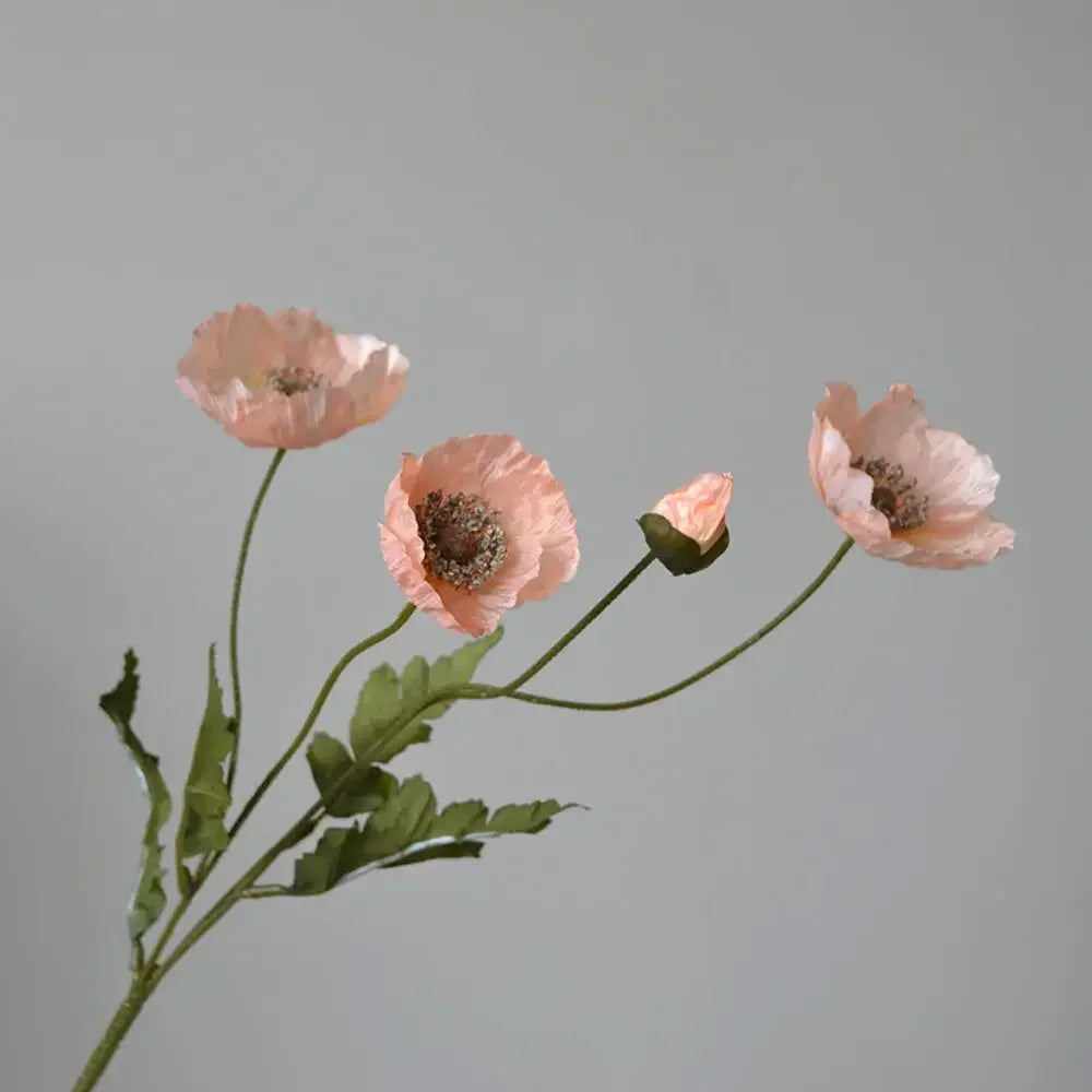 Silk Poppy Flowers for Decor