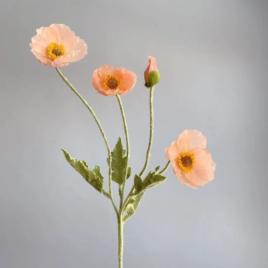 Silk Poppy Flowers for Decor