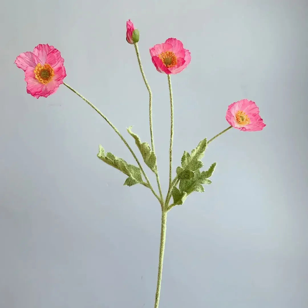 Silk Poppy Flowers for Decor