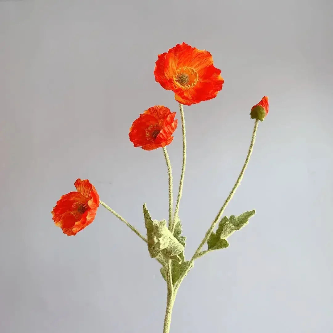 Silk Poppy Flowers for Decor