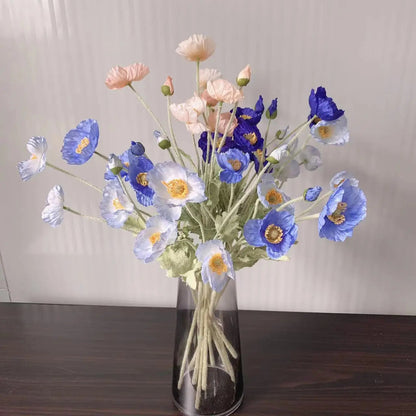 Silk Poppy Flowers for Decor