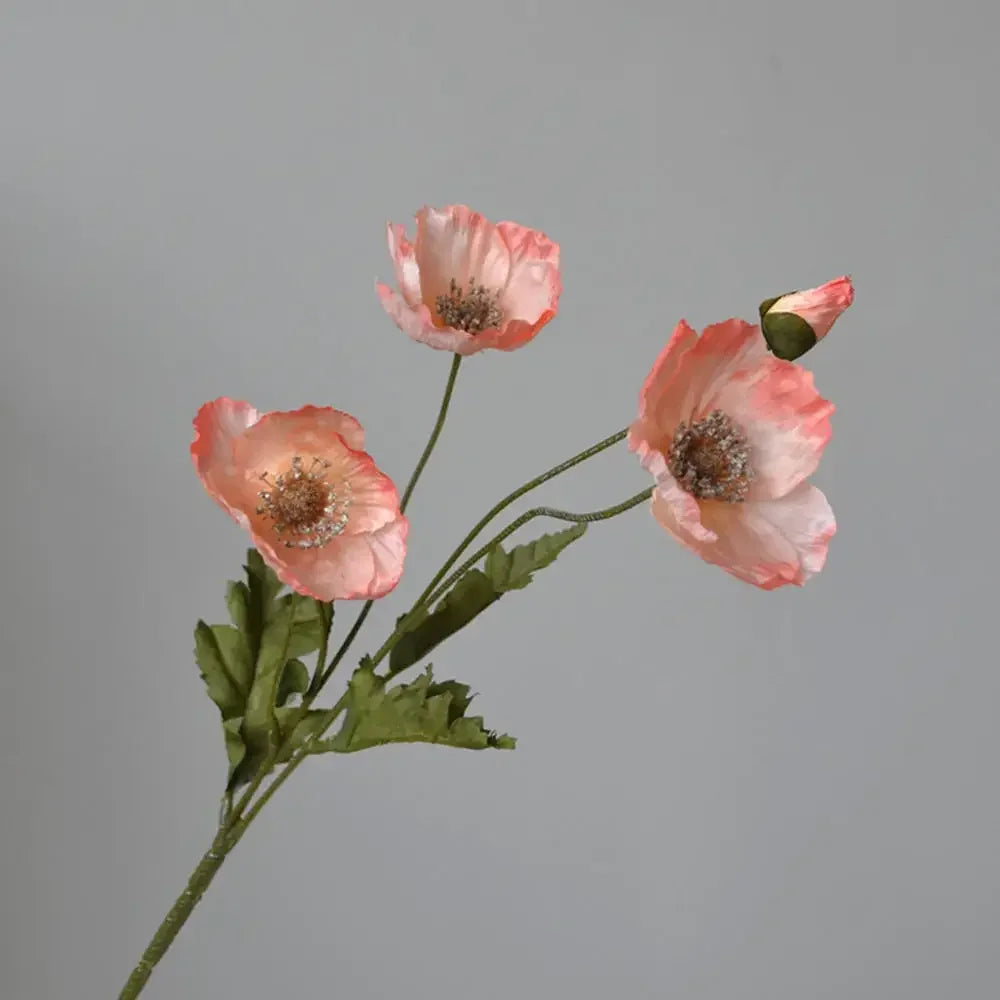 Silk Poppy Flowers for Decor