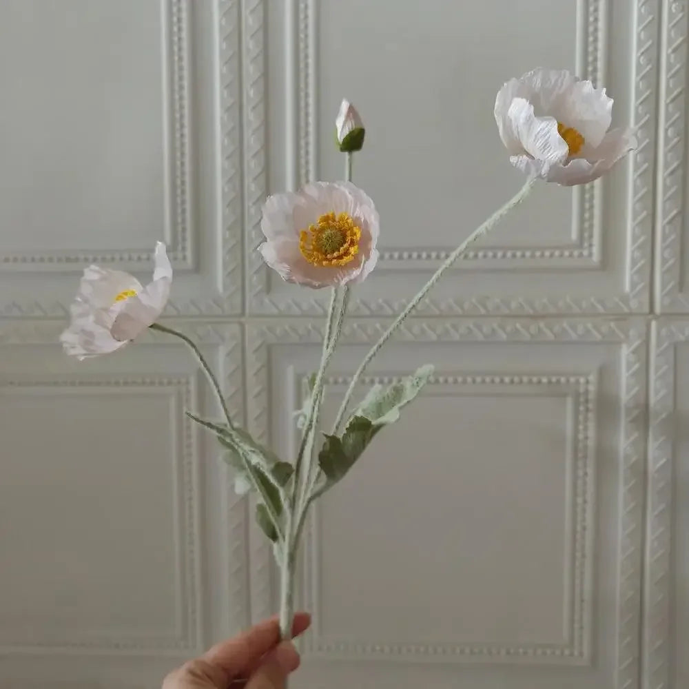 Silk Poppy Flowers for Decor