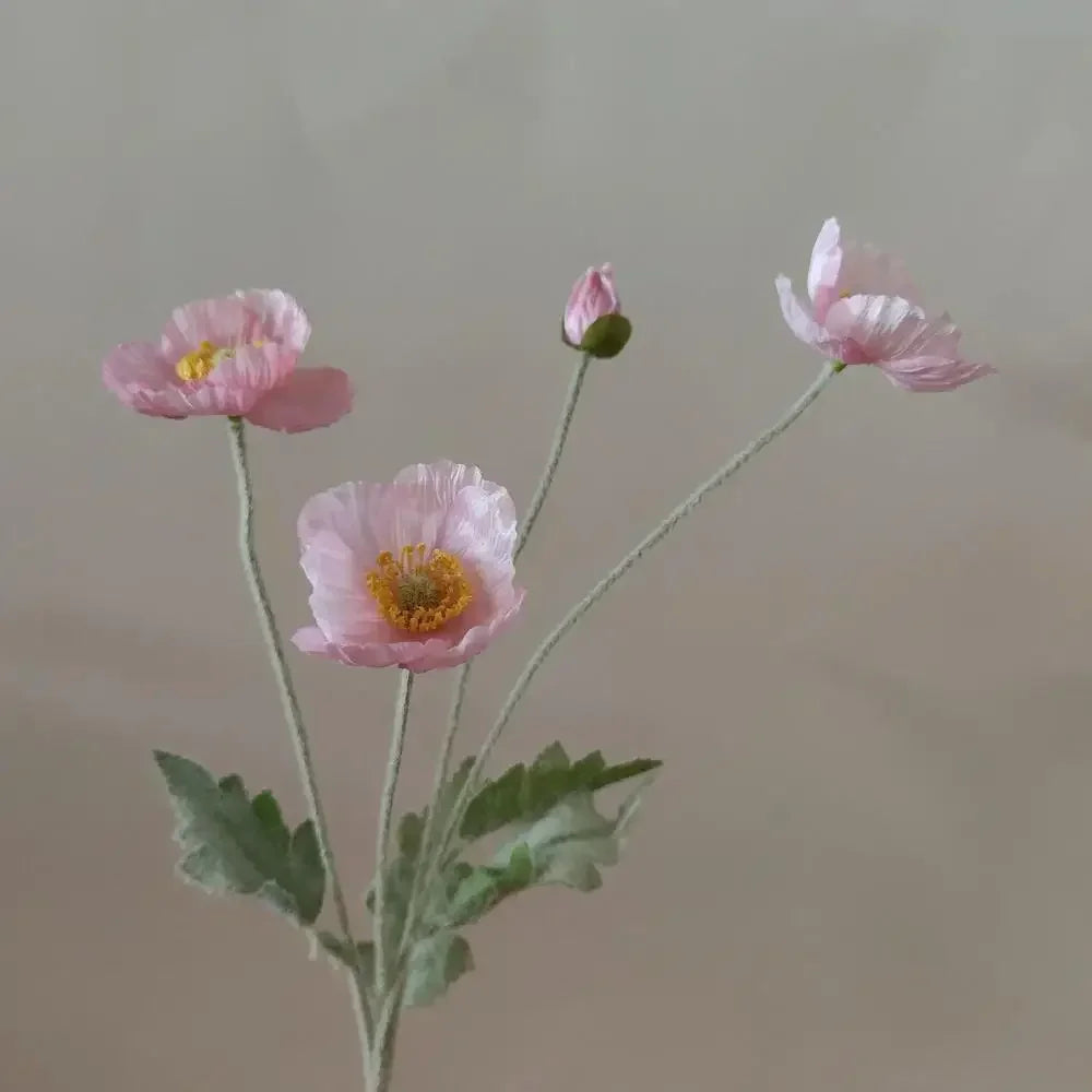 Silk Poppy Flowers for Decor