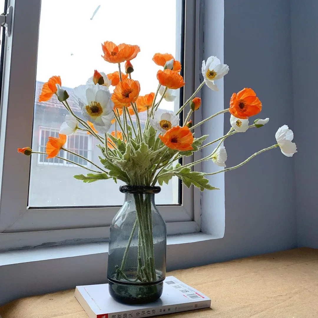 Silk Poppy Flowers for Decor