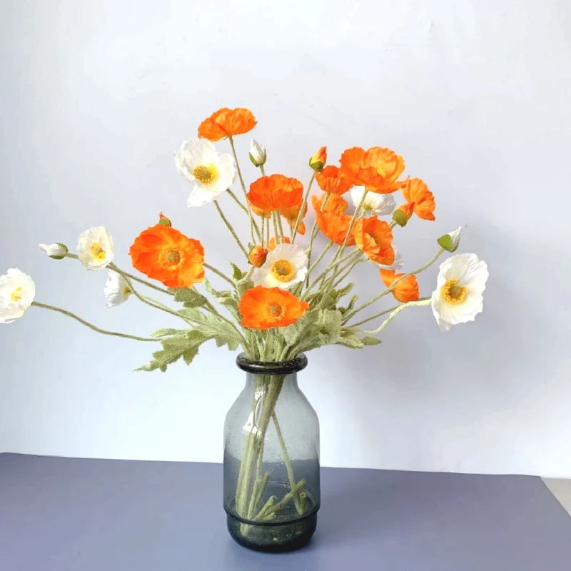 Silk Poppy Flowers for Decor