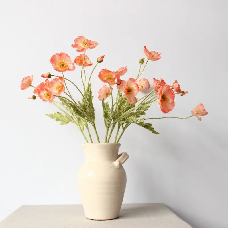 Silk Poppy Flowers for Decor