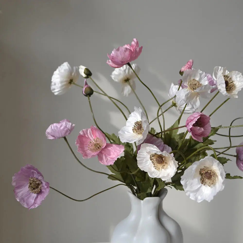 Silk Poppy Flowers for Decor