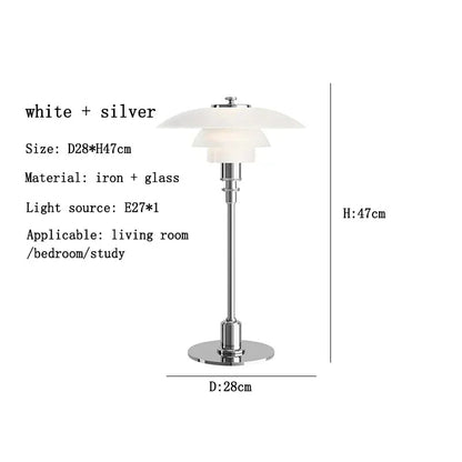 Silver Glass LED Desk Lamp