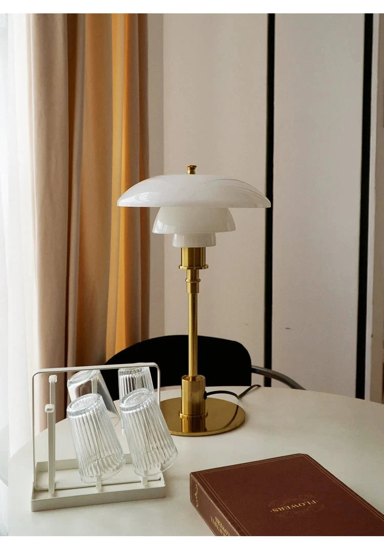 Silver Glass LED Desk Lamp