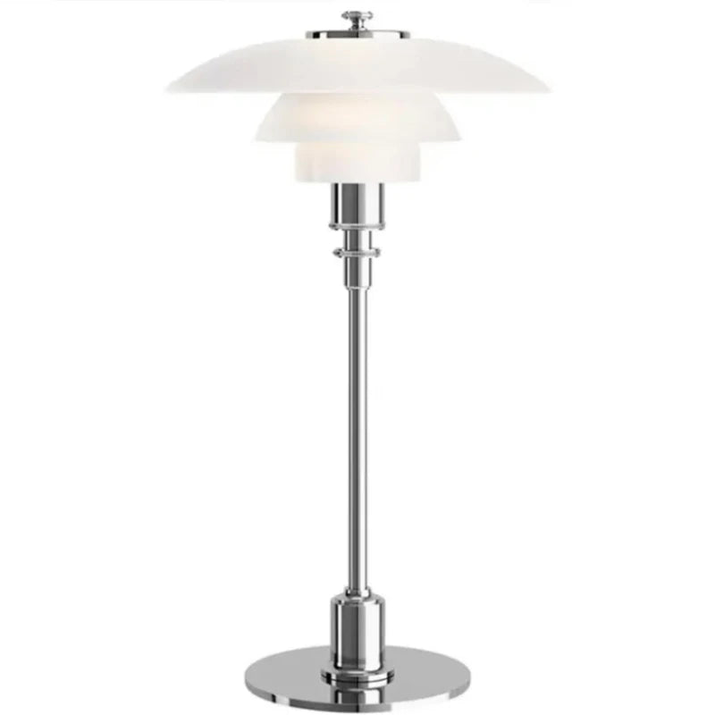 Silver Glass LED Desk Lamp