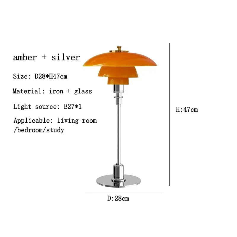 Silver Glass LED Desk Lamp