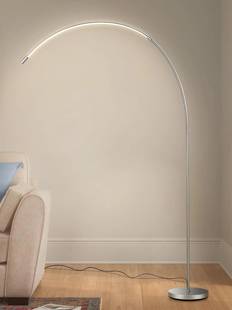 Silver LED Arc Floor Lamp