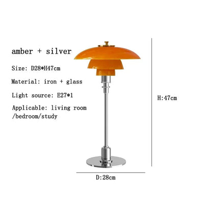 Silver Nordic LED Glass Table Lamp