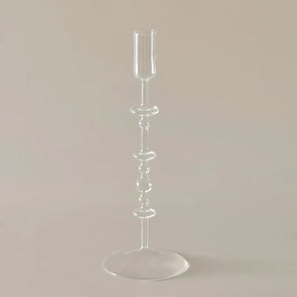 Slim Glass Candlestick Holder Set