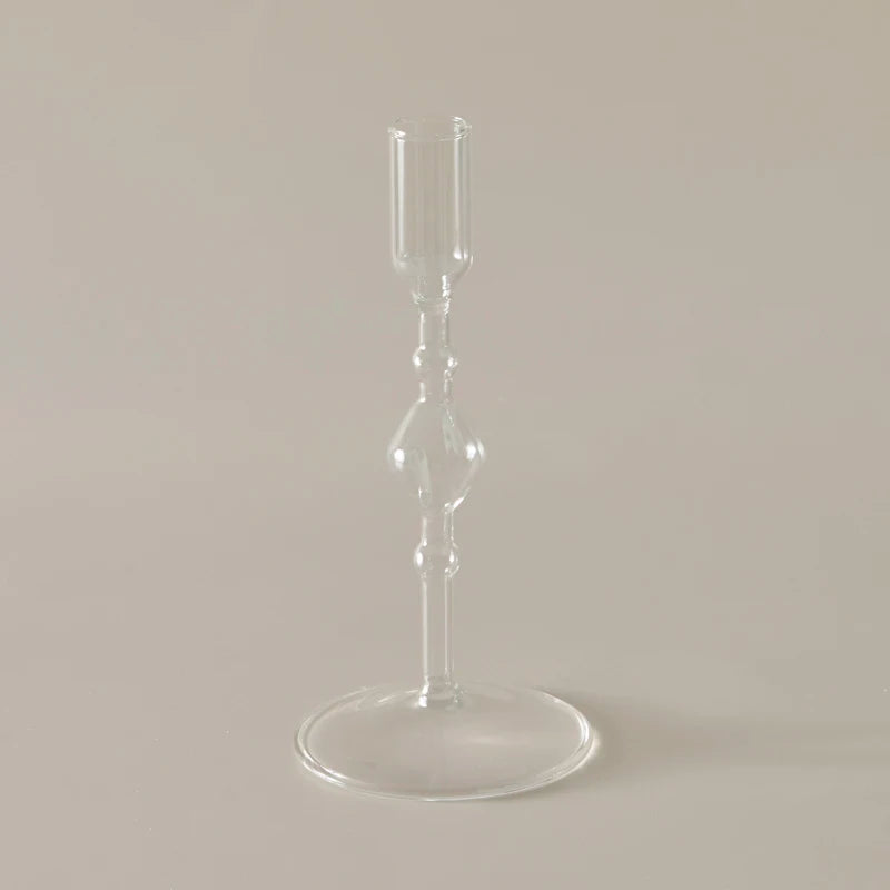 Slim Glass Candlestick Holder Set